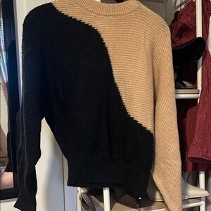 Vici Black and Tan Crew Neck Sweater